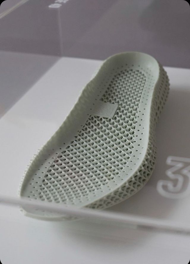 Detailed 3D-printed footwear prototype with lattice construction
